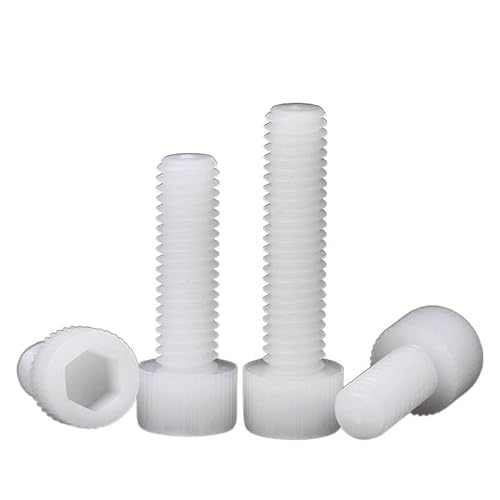 5/10/20/50 Stück, M3 M4 M5 M6 M8 M10 weiße Nylon-Sechskantschraube, gerändelte Kunststoff-isolierte Schraube (Color : 15mm, Size : M8 (10pcs)) von NITVIA