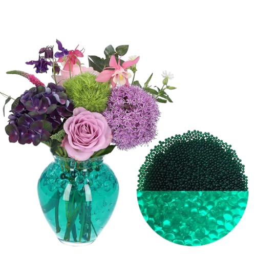 NITZCHE Wasserperlen 50 000 Stück Türkis Wasserperlen für Pflanzen Ungiftig Wiederverwendbare Water Beads Für Pflanzen Kügelchen Für Pflanzen, Vase Füllstoff und Deko von NITZCHE