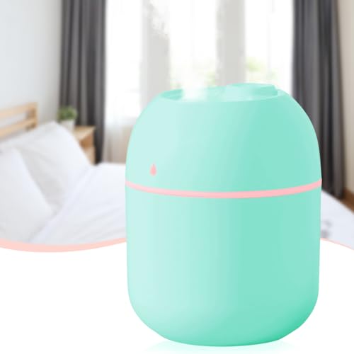 NIUAWASA Mini-Luftbefeuchter – 220 ml, Klein Tragbar USB mit Kaltnebel Desktop Diffusor mit Weichem Nachtlicht für Auto Schlafzimmer Büro (Grün) von NIUAWASA