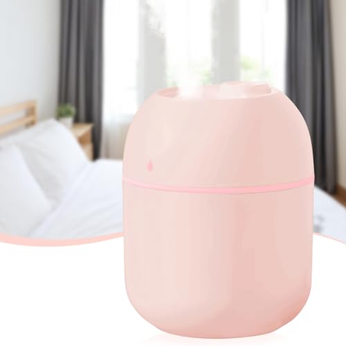 NIUAWASA Mini-Luftbefeuchter – 220 ml, Klein Tragbar USB mit Kaltnebel Desktop Diffusor mit Weichem Nachtlicht für Auto Schlafzimmer Büro (Rosa) von NIUAWASA
