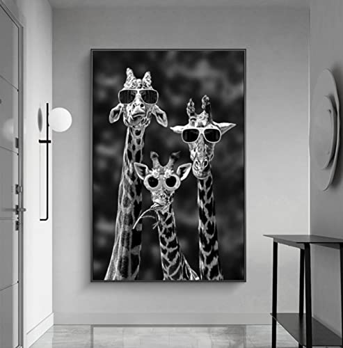 Leinwanddruck Giraffe Bild Leinwanddrucke Malerei Ölbild für Zuhause, moderne Dekoration, Dekodruck 55x80cm Kein Rahmen von NIUBB