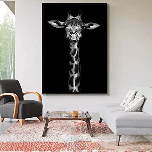 Poster Drucken Wandkunst Leinwand Bild Giraffe Leinwand-Kunstbild für Wohnzimmer Kunst Malerei Poster Bild Wohnzimmer 40x50cm (Rahmenlos) von NIUBB