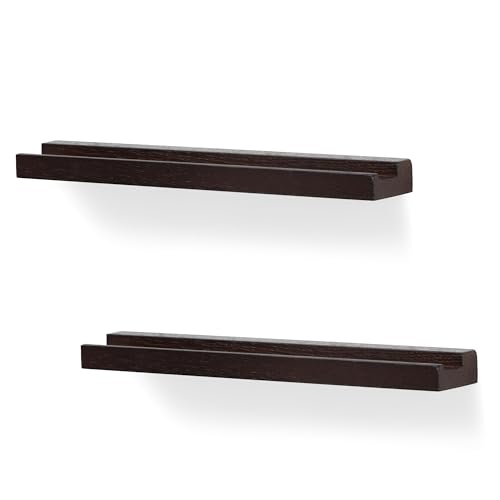 NIUBEST Wandhalterung für Vinyl-Schallplatten, 2er-Pack - Schallplattenregale, Halterung zur Präsentation von Schallplatten, CDs, Büchern und Kunstwerken, Vintage-Aufbewahrung für Zuhause (Walnuss) von NIUBEST