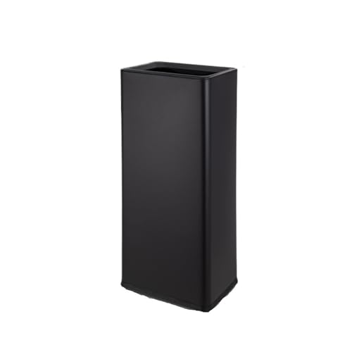 Mülleimer für draußen, Edelstahl Wischen Gerade Wurf Mülleimer Büro Lobby No-Touch Lagerbehälter(Black,L) von NIUHUAHUI