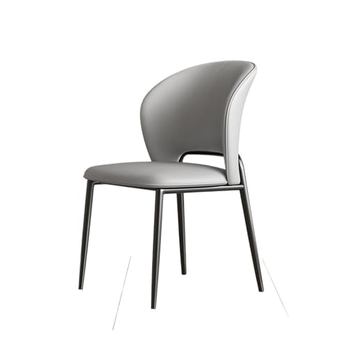 NIUHUAHUI Esszimmerstuhl, Minimalistischer Esszimmerstuhl aus Leder, moderner Hocker for Zuhause, bequem(Light Gray) von NIUHUAHUI