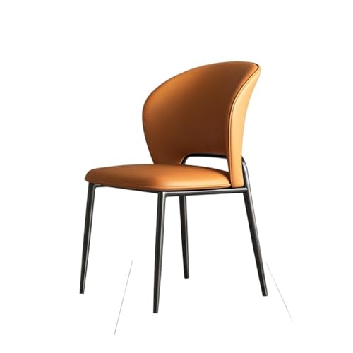 NIUHUAHUI Esszimmerstuhl, Minimalistischer Esszimmerstuhl aus Leder, moderner Hocker for Zuhause, bequem(Orange) von NIUHUAHUI