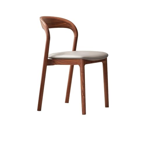 NIUHUAHUI Esszimmerstuhl, Moderner Esszimmerstuhl aus Massivholz mit minimalistischer Holzrückenlehne for Zuhause und Restaurant(Walnut Color) von NIUHUAHUI