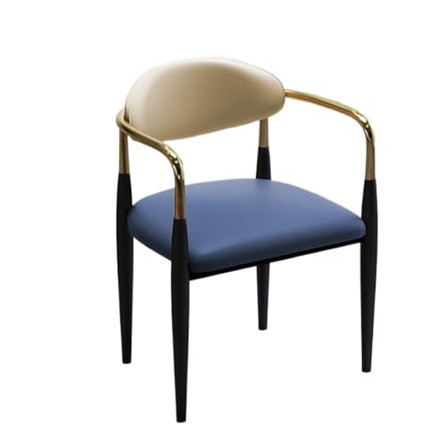 NIUHUAHUI Esszimmerstuhl, Moderner Esszimmerstuhl mit Armlehne, minimalistischer Hocker mit Rückenlehne for Zuhause und Büro(Blue) von NIUHUAHUI
