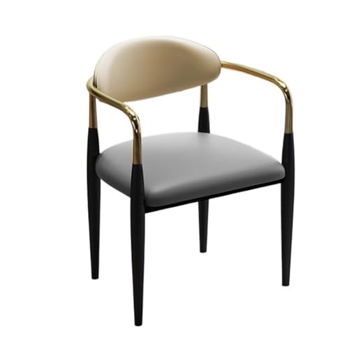 NIUHUAHUI Esszimmerstuhl, Moderner Esszimmerstuhl mit Armlehne, minimalistischer Hocker mit Rückenlehne for Zuhause und Büro(Gray) von NIUHUAHUI