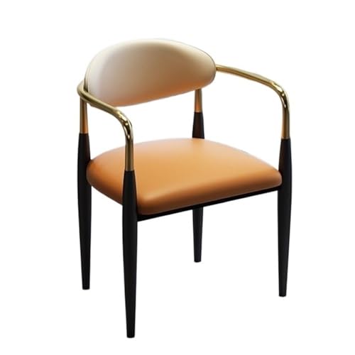 NIUHUAHUI Esszimmerstuhl, Moderner Esszimmerstuhl mit Armlehne, minimalistischer Hocker mit Rückenlehne for Zuhause und Büro(Orange) von NIUHUAHUI