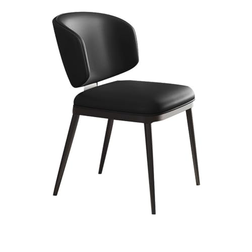 NIUHUAHUI Esszimmerstuhl, Moderner minimalistischer Esszimmerstuhl, Leichter Hocker mit Rückenlehne for Zuhause, Hotel, Restaurant(Black) von NIUHUAHUI