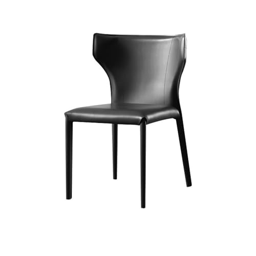 NIUHUAHUI Esszimmerstuhl, Nordischer moderner Esszimmerstuhl aus Leder, minimalistischer Schreibtischstuhl for das Home Office(Black) von NIUHUAHUI