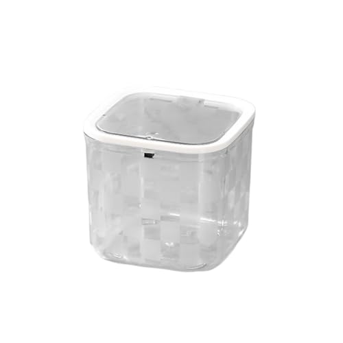 NIUHUAHUI Mülleimer Desktop Press Mülleimer mit Deckel for Wohnzimmer & Büro – Kompakt & Stilvoll für Zuhause/Büro(Transparent,L) von NIUHUAHUI