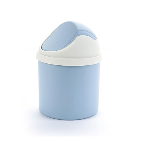 NIUHUAHUI Mülleimer Mini-Mülleimer mit Klappdeckel, kleiner abgedeckter Abfalleimer for Schreibtisch, Home Office für Zuhause/Büro(Blue) von NIUHUAHUI