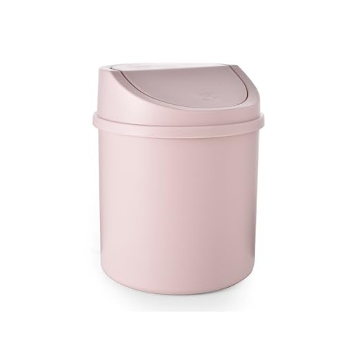 NIUHUAHUI Mülleimer Mini-Tischmülleimer mit Deckel – Kleiner Tube-Organizer for Zuhause und Büro für Zuhause/Büro(Pink) von NIUHUAHUI