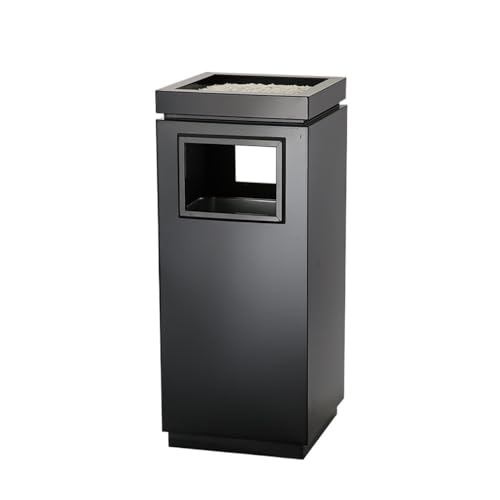 NIUHUAHUI Mülleimer Recycling-Mülleimer aus Edelstahl, Aschenbecher for den Außenbereich for die Hotellobby für Zuhause/Büro(Black) von NIUHUAHUI