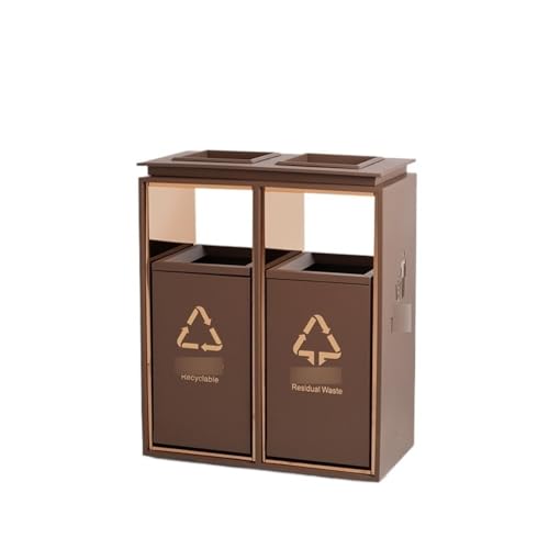 NIUHUAHUI Mülleimer für draußen, Edelstahl-Mülleimer mit Aschenbecher for Hotellobby-Aufzüge(Brown) von NIUHUAHUI