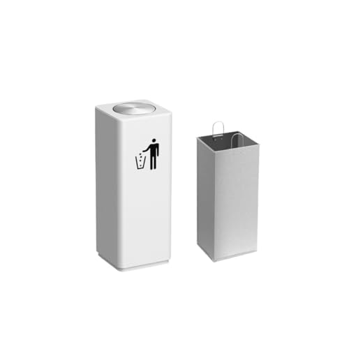 NIUHUAHUI Mülleimer für draußen, Kommerzieller Mülleimer for Büro, Einkaufszentrum - Großraum-Innenbehälter(White) von NIUHUAHUI