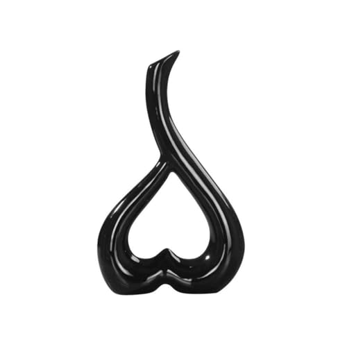 NIUHUAHUI Vase, Blumentopf Haushalt Einfarbig Herzförmige Keramik Vase Dekoration Wohnzimmer Büro Dekorationen,Glasvase(Black) von NIUHUAHUI