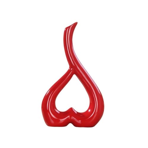 NIUHUAHUI Vase, Blumentopf Haushalt Einfarbig Herzförmige Keramik Vase Dekoration Wohnzimmer Büro Dekorationen,Glasvase(Red) von NIUHUAHUI