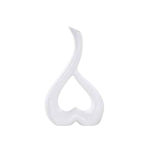 NIUHUAHUI Vase, Blumentopf Haushalt Einfarbig Herzförmige Keramik Vase Dekoration Wohnzimmer Büro Dekorationen,Glasvase(White) von NIUHUAHUI