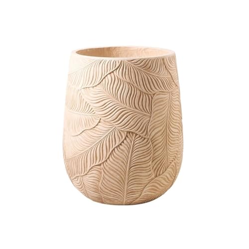 NIUHUAHUI Vase, Bodenstehende Blumentöpfe mit Blattmuster, Magnesium-Ton, großkalibriger Blumentopf mit Drainagelöchern for Pflanzen im Innen- und Außenbereich,Glasvase von NIUHUAHUI