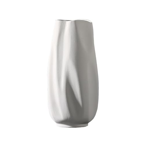 NIUHUAHUI Vase, Moderne weiße Keramikvase, einfache Gastdekoration, Halle, Eingang, getrocknete Blumen, Blumenarrangement, kreative Dekoration,Glasvase von NIUHUAHUI