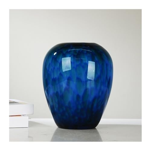 NIUHUAHUI Vase, Pfauenblaue Glasvase, Dekoration, modernes Licht, Luxus, Wohnzimmer, TV-Schrank, Veranda, Trennschrank, Blumendekoration,Glasvase(M) von NIUHUAHUI