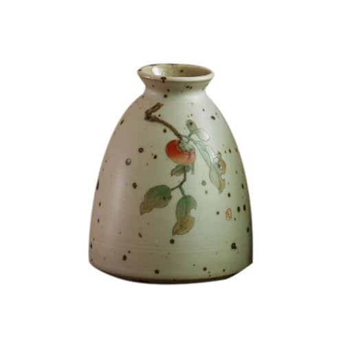 NIUHUAHUI Vase, Retro Keramik Persimmon handbemaltes Blumengefäß chinesische Blumenarrangement Ornament Desktop Vase kreative Hydrokultur,Glasvase von NIUHUAHUI