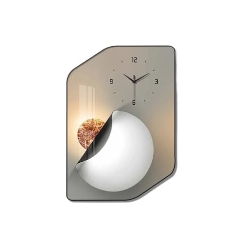 NIUHUAHUI Wanduhren, Große abstrakte geometrische Wanduhr mit schwarzem Aluminiumlegierungsrahmen, luxuriöse Wandkunstuhr for die Heimdekoration(70 X 100 cm) von NIUHUAHUI