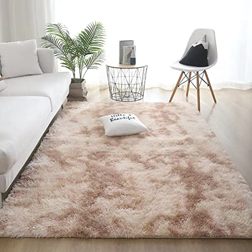 Hochflor Teppich 120x160 Beige Modern Flauschig Weich Teppich Groß für Wohnzimmer Kinderzimmer Deko Schlafzimmer Flur Läufer Outdoor Carpet Langflor Fellteppich Kunstfell Shaggy Einfarbig Bettvorleger von NIULAA