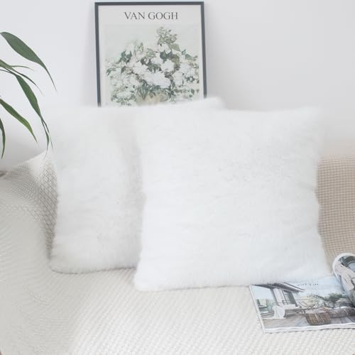 NIULAA Kissenbezug 50x50 Weiß Kissenbezüge 2er Set Weich Kunstpelz Kissenhülle Luxus Flauschig Plüschkissen Quadratisch Sofakissen Deko Aesthetic Couchkissen Zierkissenbezüge NIULAA Kissenbezug 50x50 Weiß Kissenbezüge 2er Set Weich Kunstpelz Kissenhülle Luxus Flauschig Plüschkissen Quadratisch Sofakissen Deko Aesthetic Couchkissen Zierkissenbezüge von NIULAA