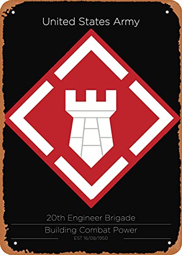 Blechschild 20th Engineer Brigade Us Military Units Retro Vintage dekoratives Metall-Blechschild 20 x 30 cm von NIUMOWANG