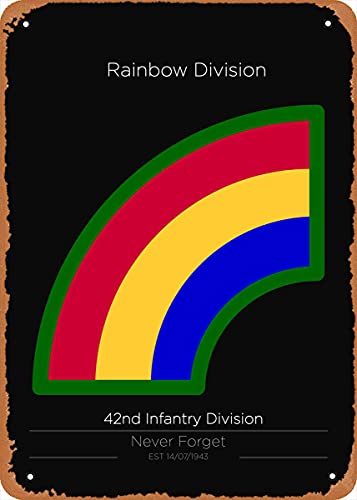 Blechschild 42nd Infantry Division Us Military Units Retro Vintage dekoratives Metall-Blechschild 20,3 x 30,5 cm von NIUMOWANG