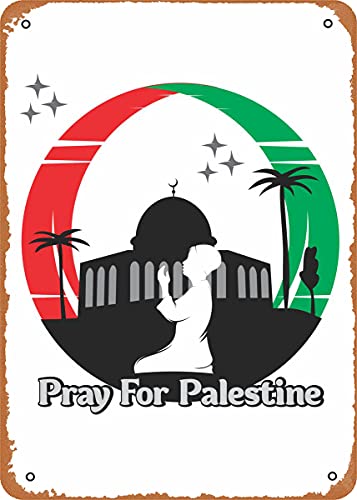 Blechschild "Beten Sie für Gaza-Palästina", Freie Palästina, Retro, Vintage, dekorativ, 20,3 x 30,5 von NIUMOWANG