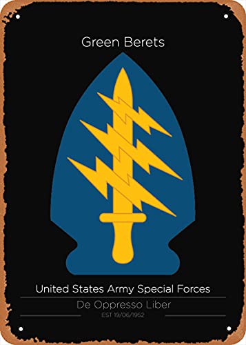Blechschild US Army Special Forces Us Military Units Retro Vintage dekoratives Metall-Blechschild 20,3 x 30,5 cm von NIUMOWANG