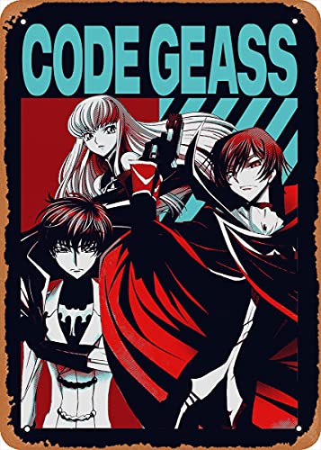 Code Geass Poster, Retro, Vintage, dekoratives Metall-Blechschild, 20,3 x 30,5 cm von NIUMOWANG