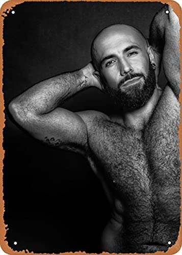 Dekoratives Metall-Blechschild "Muscle Man Male Exotica" im Retro-Stil, 20,3 x 30,5 cm von NIUMOWANG