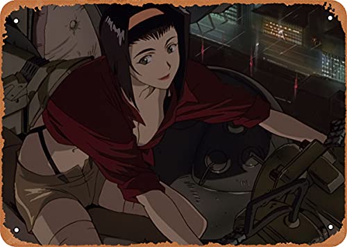 Dekoratives Metall-Blechschild mit Anime-Motiv Cowboy, Bebop, Cowboy, Bebop, Retro, Vintage, 20,3 x 30 von NIUMOWANG