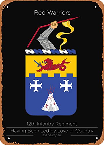 Dekoratives Metall-Blechschild mit Aufschrift "12th Infantry Regiment Us Military Units", 20,3 x 30,5 cm von NIUMOWANG