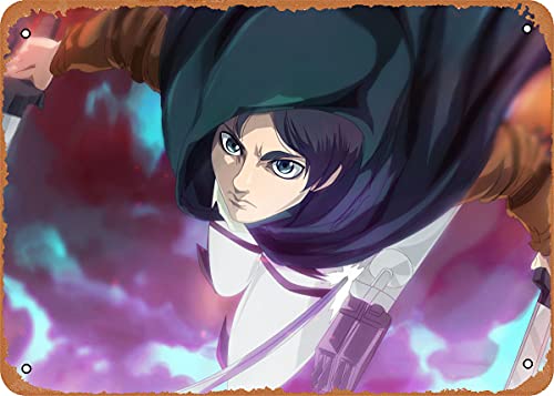 Eren Yeager Attack On Titan Retro Vintage dekoratives Metall-Blechschild 20,3 x 30,5 cm von NIUMOWANG