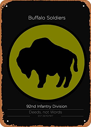 Metall-Blechschild "92nd Infantry Division Us Military Units", Retro, Vintage, dekorativ, 20,3 x 30,5 cm von NIUMOWANG