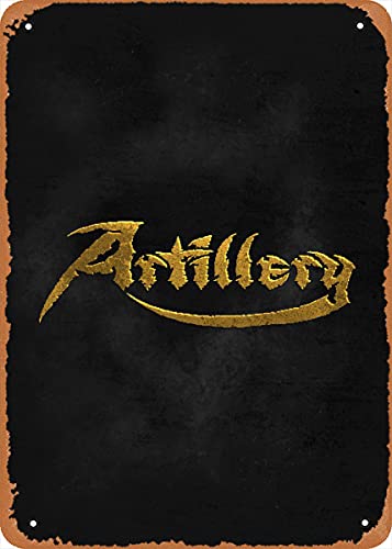 NIUMOWANG Artillery Morten Stutzer Metallschild mit Musik-Logo, Retro, Vintage, dekoratives Metall-Blechschild, 20,3 x 30,5 cm von NIUMOWANG