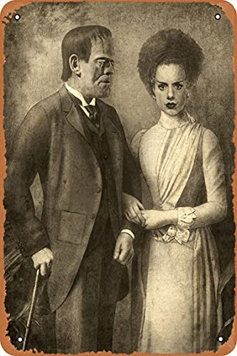 NIUMOWANG Blechschild "Mr. and Mrs. Frankenstein", 30,5 x 20,3 cm von NIUMOWANG