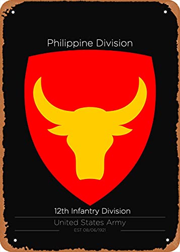 NIUMOWANG Metall-Blechschild mit Aufschrift "12th Infantry Division Us Military Units", Retro, Vintage, 20,3 x 30,5 cm von NIUMOWANG