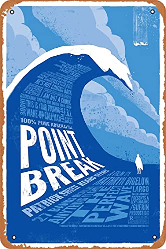 NIUMOWANG Metallschild – Point Break – überarbeitetes Blechposter, 30,5 x 20,3 cm von NIUMOWANG