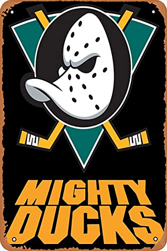 NIUMOWANG Sport Mighty Ducks Geschenk für Fans Poster Metall Blechschild 20,3 x 30,5 cm Männerhöhle Retro Vintage Wanddekoration Kunst von NIUMOWANG