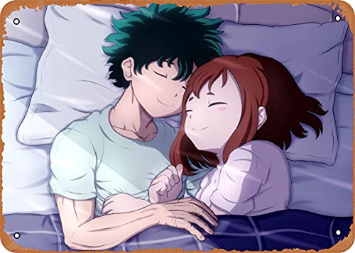 Ochaco Uraraka Izuku Midor My Hero Academia Retro Vintage dekoratives Metall-Blechschild 20,3 x 30,5 cm von NIUMOWANG