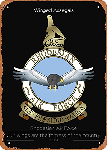 Rhodesian Air Force Commonwealth Militaries Retro Vintage dekoratives Metall-Blechschild 20,3 x 30,5 cm von NIUMOWANG