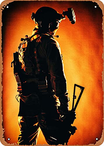 Special Forces Soldat Army Retro Vintage dekoratives Metall-Blechschild 20,3 x 30,5 cm von NIUMOWANG